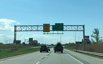 I-65 north at I-90/Indiana Toll Road - Gary