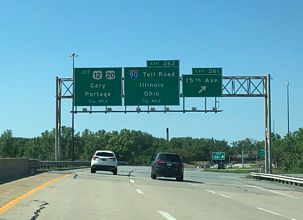 I-65 north at I-90/Indiana Toll Road - Gary