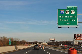 I-90/Indiana Toll Rd east at I-65/US 12-20 - Gary