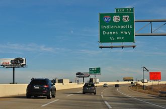 I-90/Indiana Toll Rd east at I-65/US 12-20 - Gary