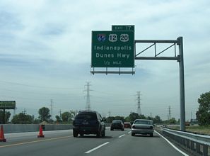 I-90/Indiana Toll Rd west at I-65/US 12-20 - Gary