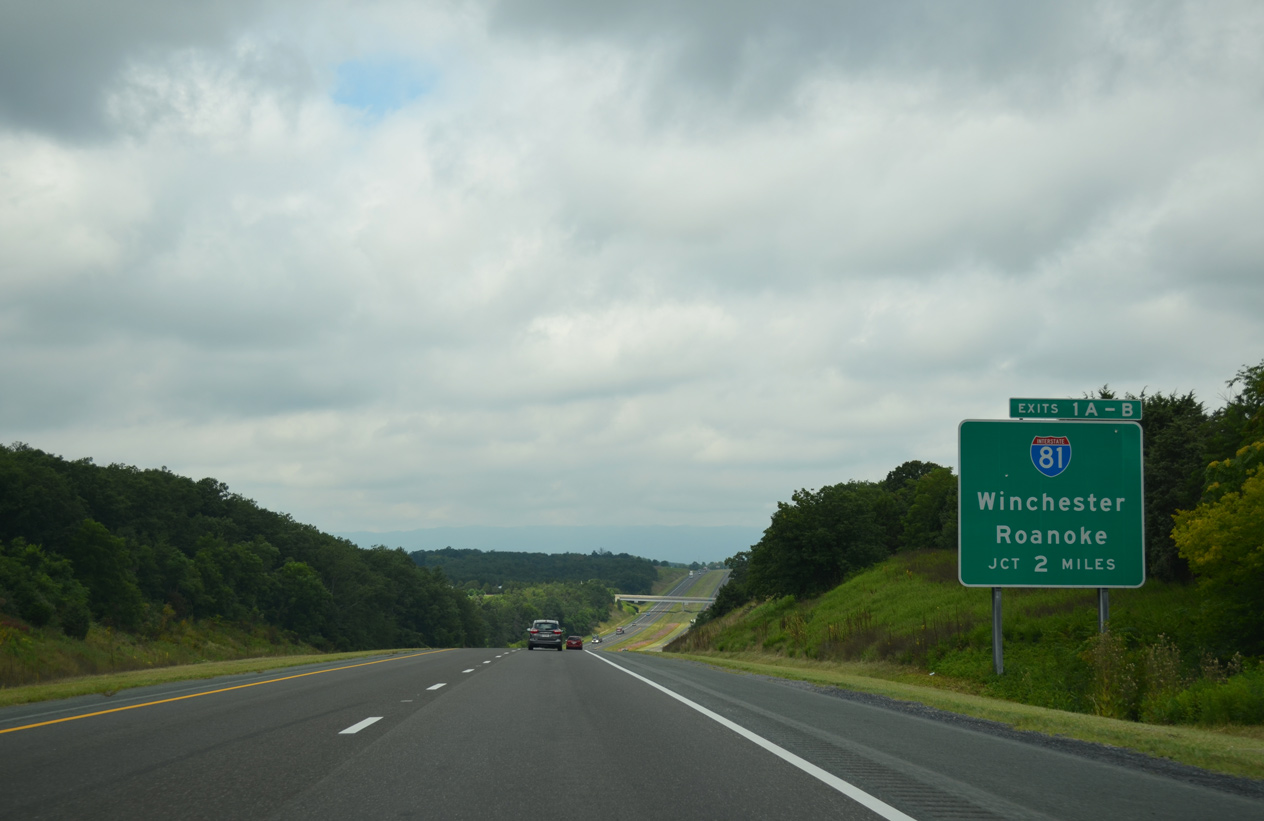 I-66 west at I-81 - Warren County, VA