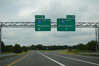 I-66 west at I-81 - Warren County, VA