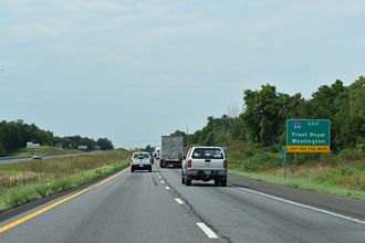 I-81 south at Middletown, VA, 1.25 miles from I-66.