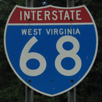 Interstate 68 shield representation