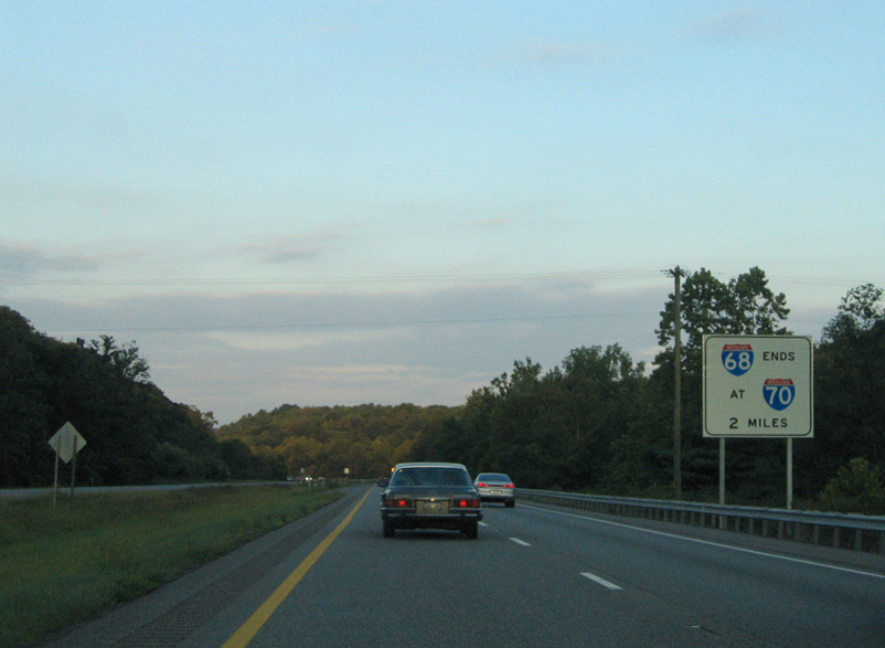 I-68/US 40 east at I-70/US 522 - Hancock, MD