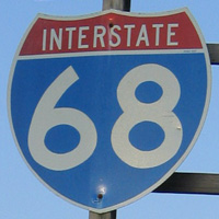 Interstate 68 shield representation