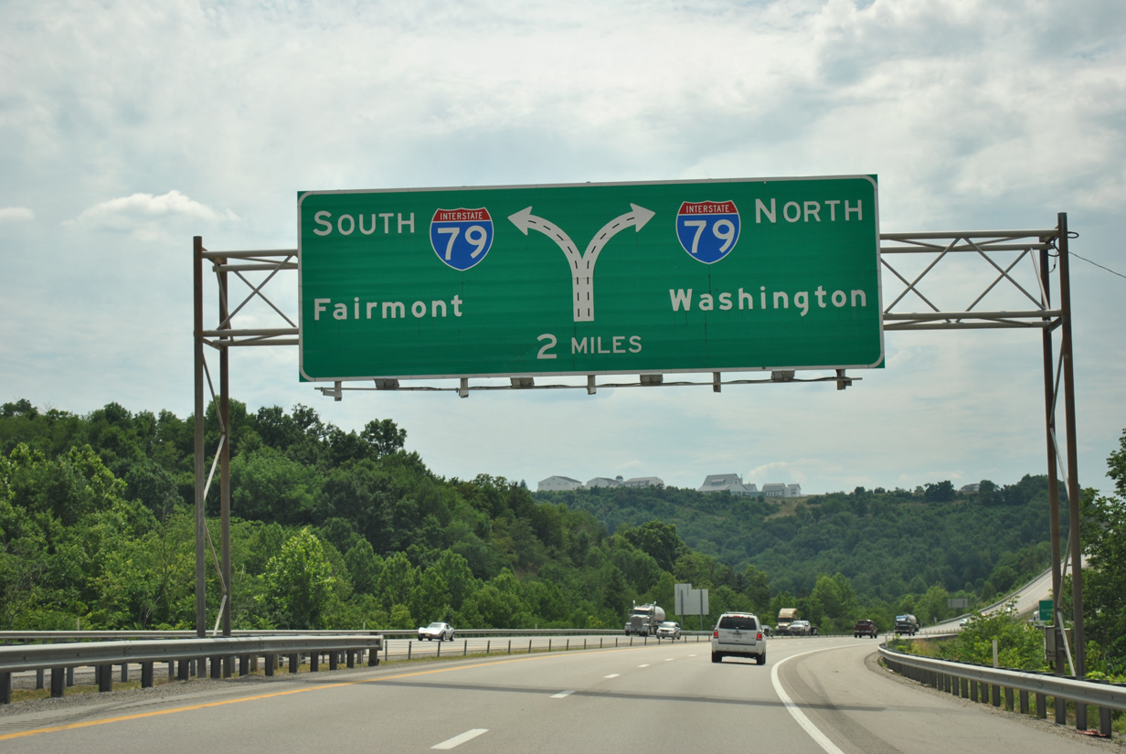 I-68 west at I-79 - Morgantown, WV