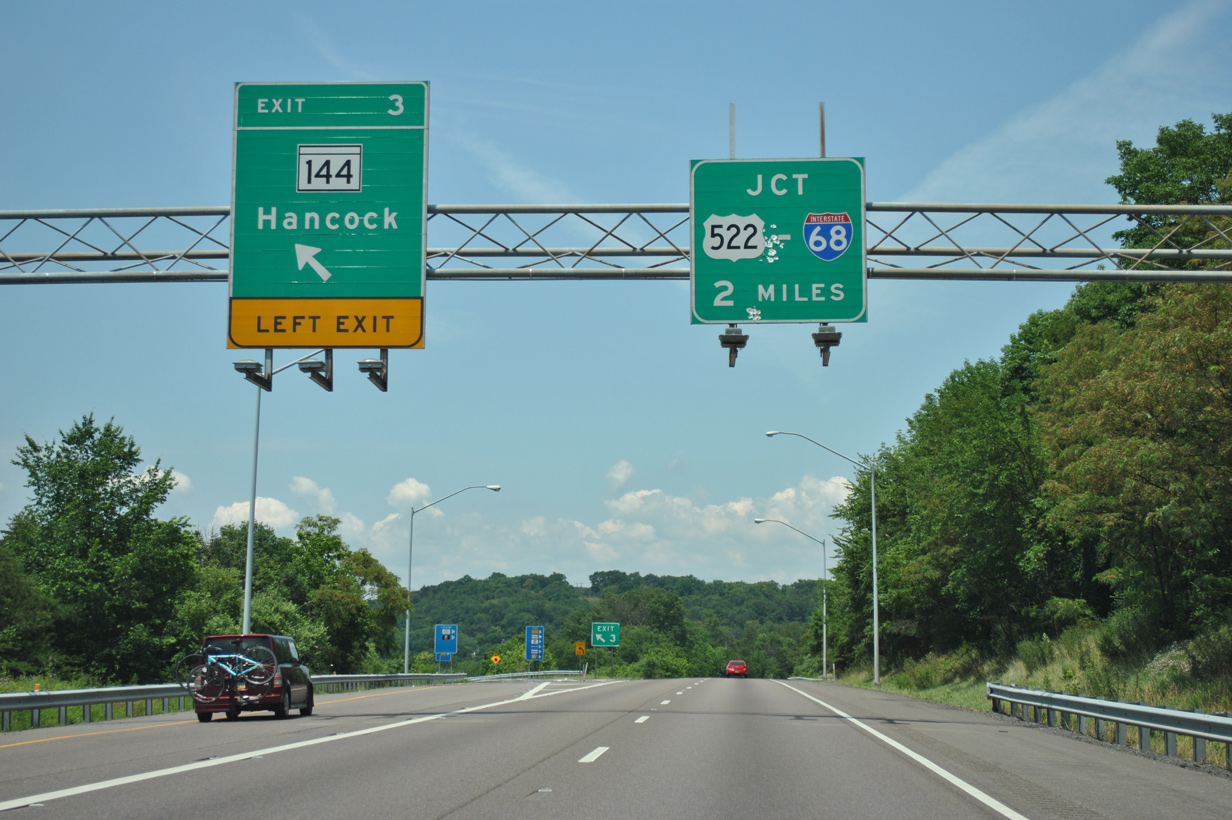 I-70/US 40 west at I-68/US 522 - Hancock, MD