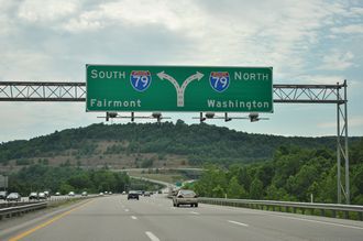 I-68 west at I-79 - Morgantown, WV