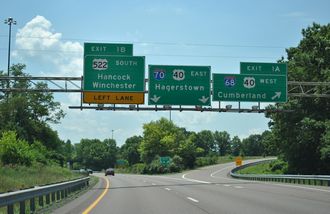I-70/US 522 east I-68/US 40 - Hancock, MD