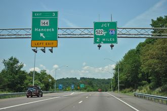 I-70/US 40 west at I-68/US 522 - Hancock, MD