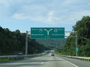 I-79 north at I-68 - Morgantown, WV