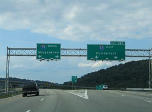 I-79 north at I-68 - Morgantown, WV