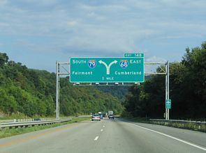 I-79 south at I-68 - Morgantown, WV