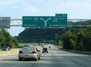 I-79 south at I-68 - Morgantown, WV