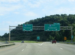 I-79 south at I-68 - Morgantown, WV
