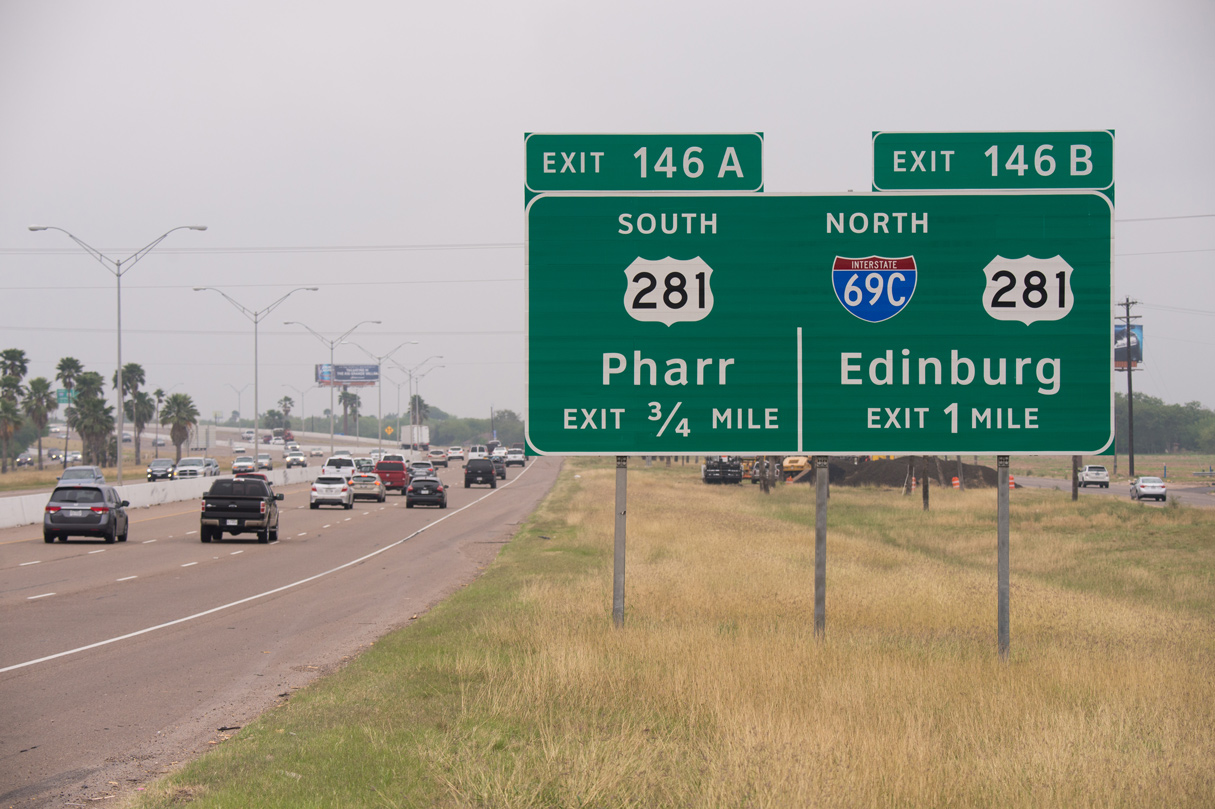 IH 2/US 83 west at IH 69C/US 281 - Pharr, TX