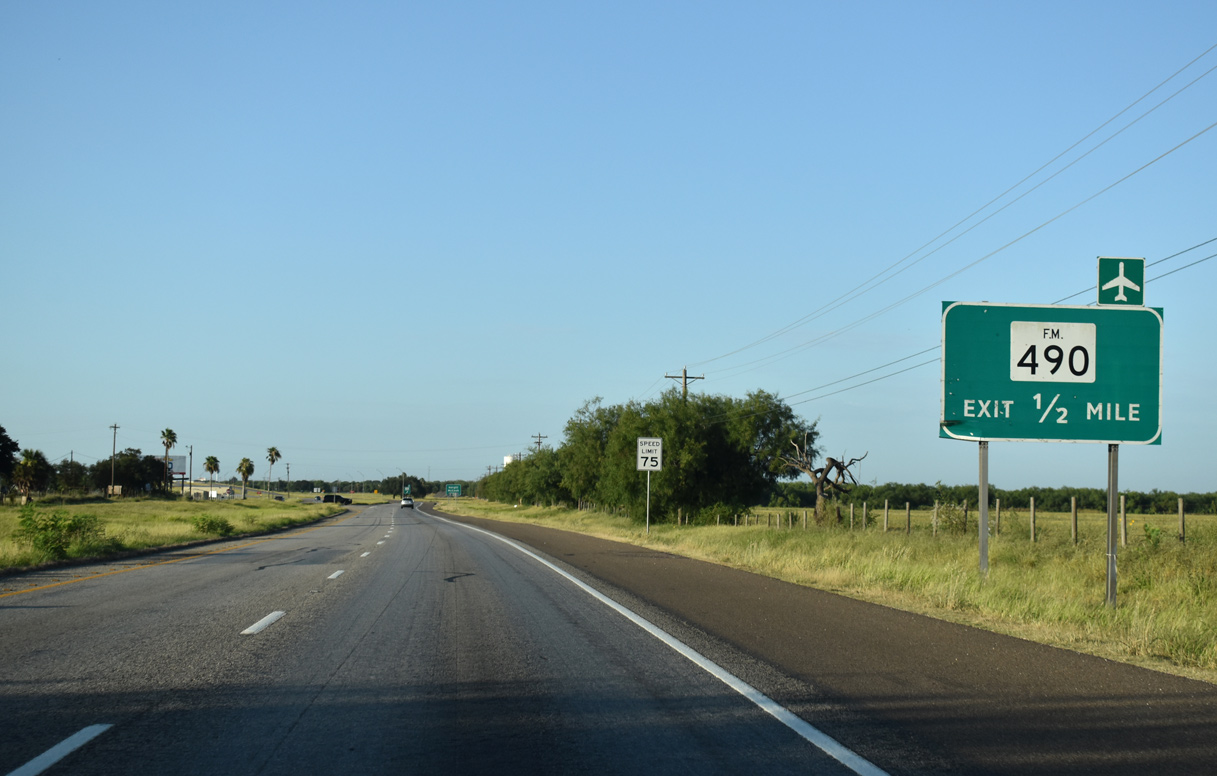 US 281 south at IH 69C/FM 490 - Edinburg, TX