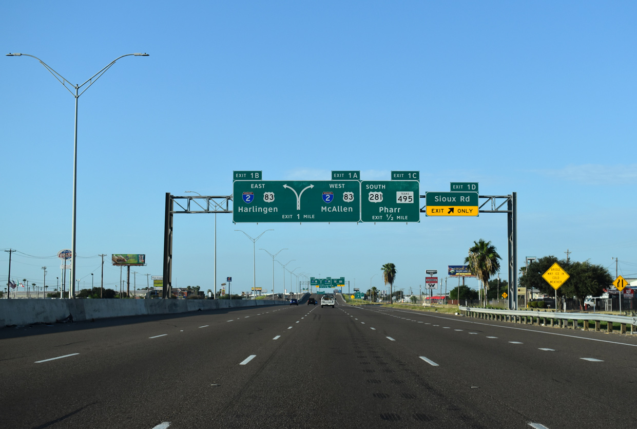 IH 69C/US 281 south at IH 2 - Pharr, TX