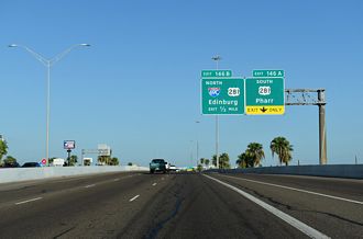 IH 2 West at Interstate 69C in Pharr, Texas