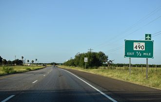 US 281 south at IH 69C/FM 490 - Edinburg, TX