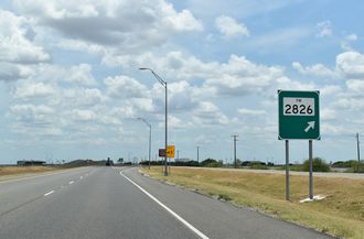 US 77 south at FM 2826 - Robstown, TX