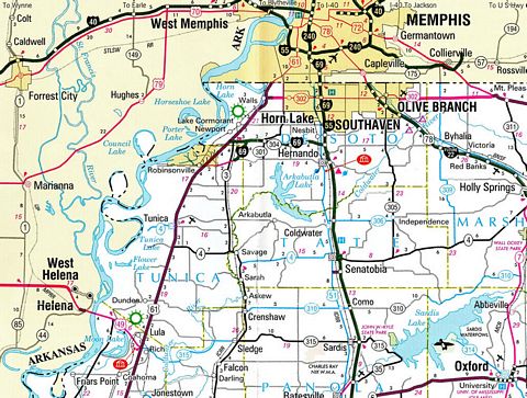 Northern Mississippi – 2011 Mississippi Official Highway Map