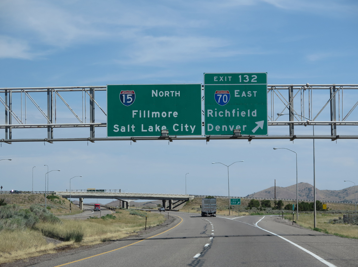 I-15 north at I-70 - Cove Fort, UT