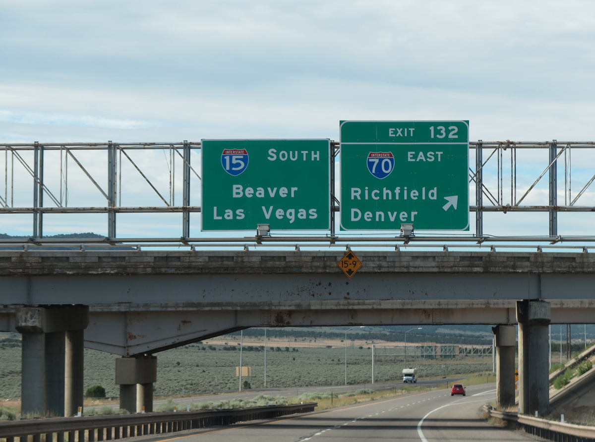 I-15 south at I-70 - Cove Fort, UT