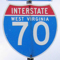 Interstate 70 shield representation