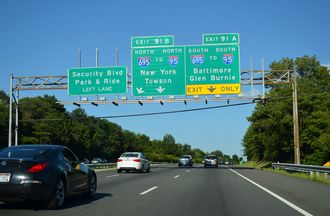 I-70 east at I-695 - Woodlawn, MD