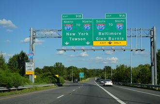 I-70 east at I-695 - Woodlawn, MD