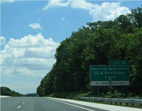 I-70 east at MD 122/Security Blvd - Woodlawn