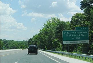 I-70 east at MD 122/Security Blvd - Woodlawn
