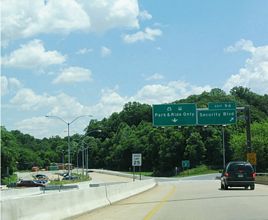 I-70 east at MD 122/Security Blvd - Woodlawn
