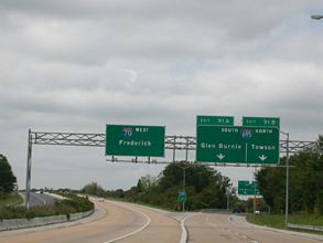 I-70 west at I-695 - Woodlawn, MD