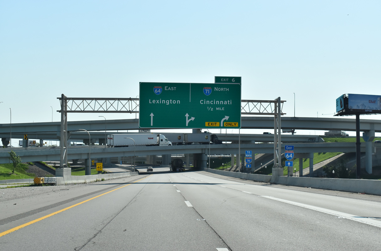 I-64 east at I-65/71 - Louisville, KY
