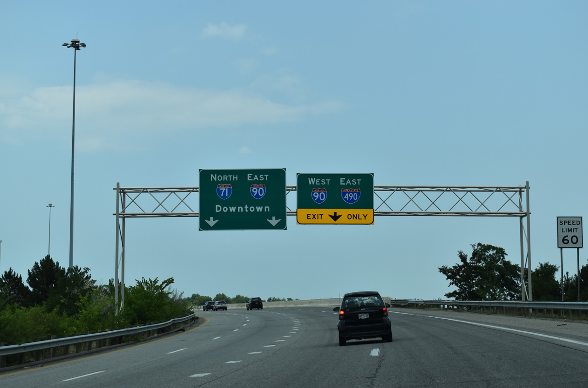I-71 north at I-90/490 - Cleveland, OH