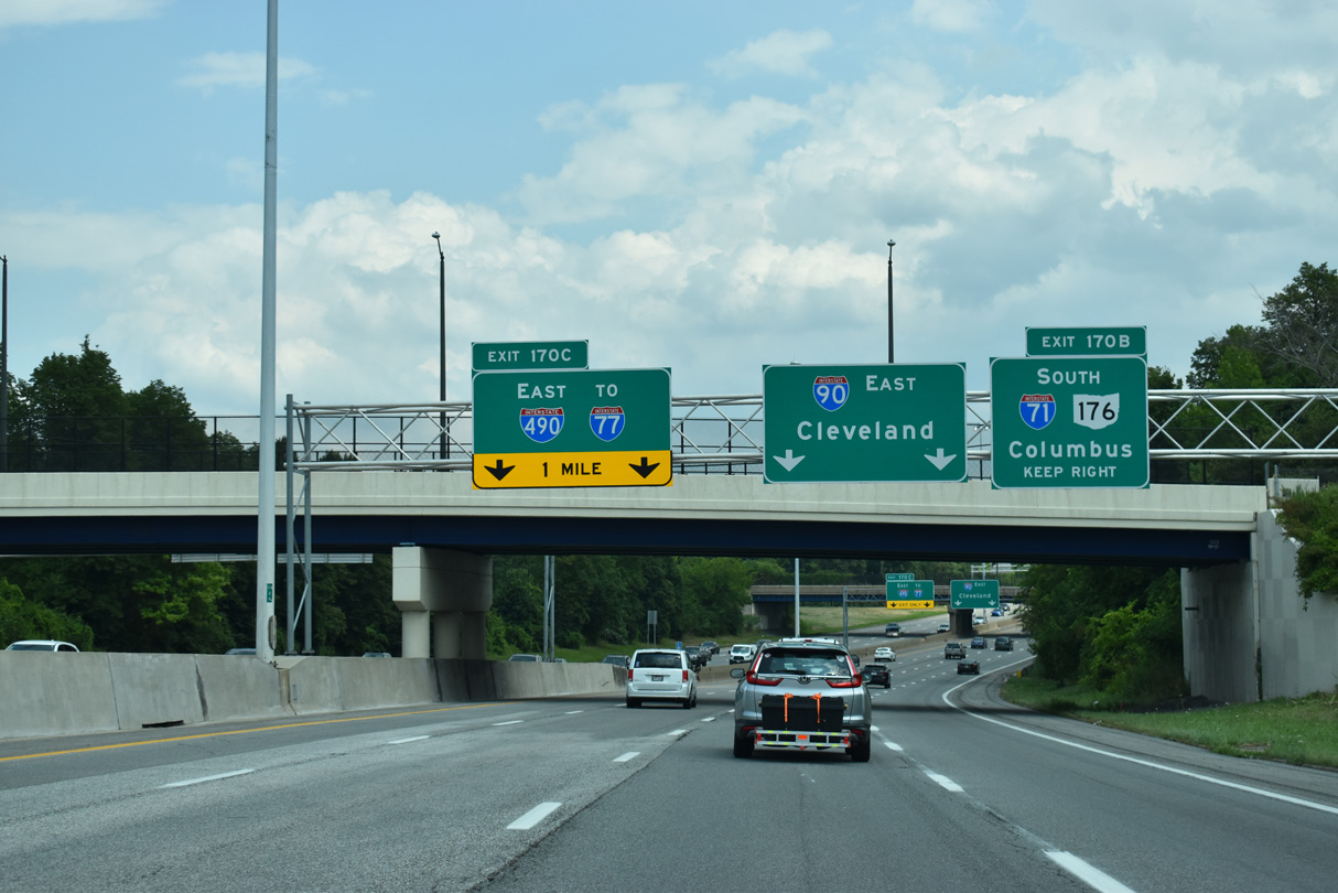 I-90 east at I-71/490 - Cleveland, OH