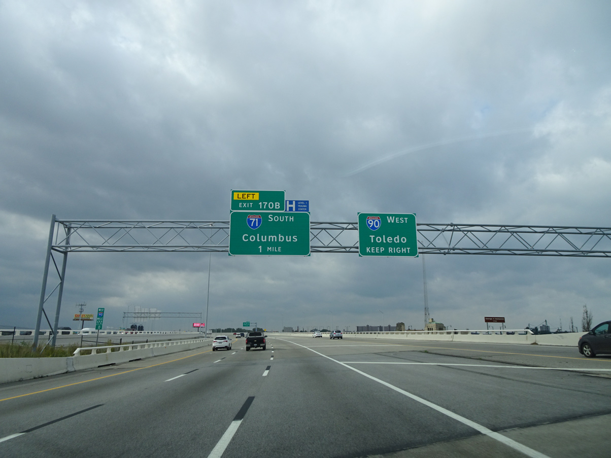 I-90 west at I-71 - Cleveland, OH