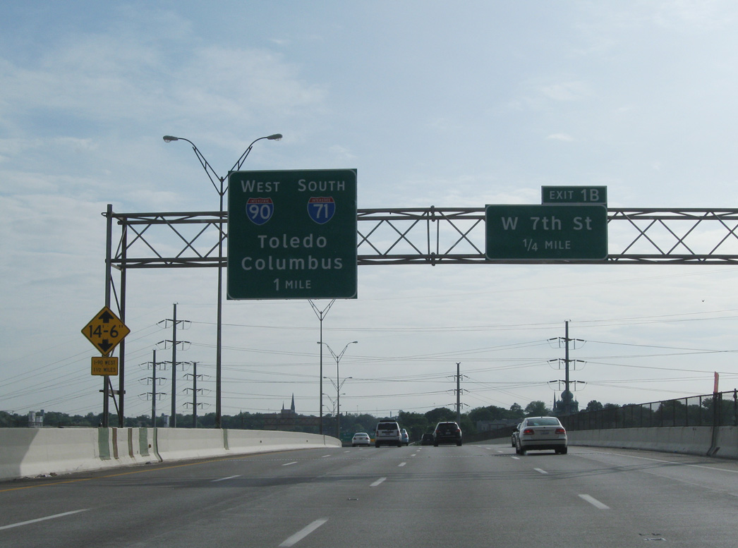 I-490 west at I-71/90 - Cleveland, OH