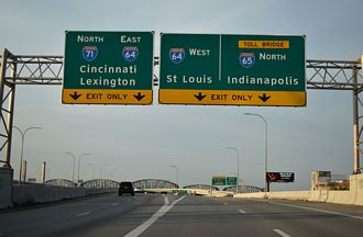 I-65 north at I-64/71 - Louisville, KY