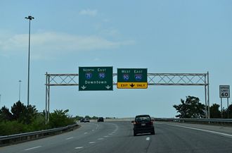 I-71 north at I-90/490 - Cleveland, OH