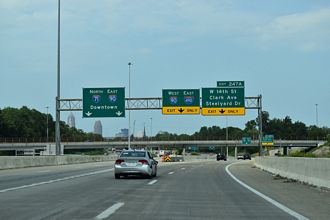 I-71 north at I-90/490 - Cleveland, OH