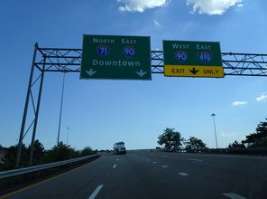 I-71 north at I-90/490 - Cleveland, OH