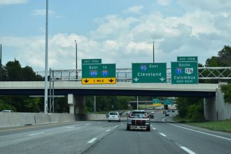 I-90 east at I-71/490 - Cleveland, OH