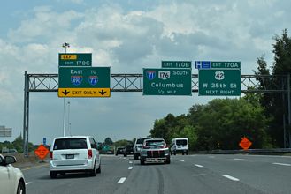 I-90 east at I-71/490 - Cleveland, OH