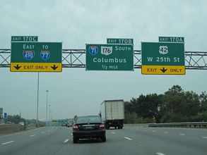 I-90 east at I-71/490 - Cleveland, OH