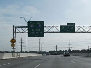 I-490 west at I-71/90 - Cleveland, OH
